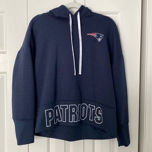 NFL TEEN APPAREL PATRIOTS LOGO HOODED SWEATSHIRT in BLUE SZ XL EUC